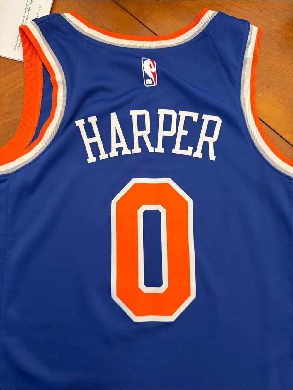 Nike Blue and Orange New York Basketball Game Jersey